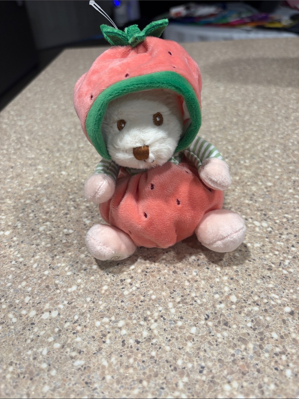Plush Strawberry Bear Kids Toy - Pink and Green